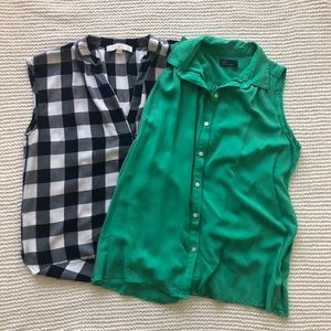 Like New Loft Gingham & Gap Swing Sleeveless Tops